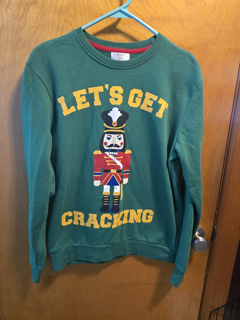 3/$15 Holiday Time Green Crewneck Sweatshirt with Nutcracker Graphic